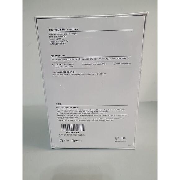 RENPHO Smart Healthy Living Electric Eye Massager White Model #RF-EM001 New - Picture 4 of 8